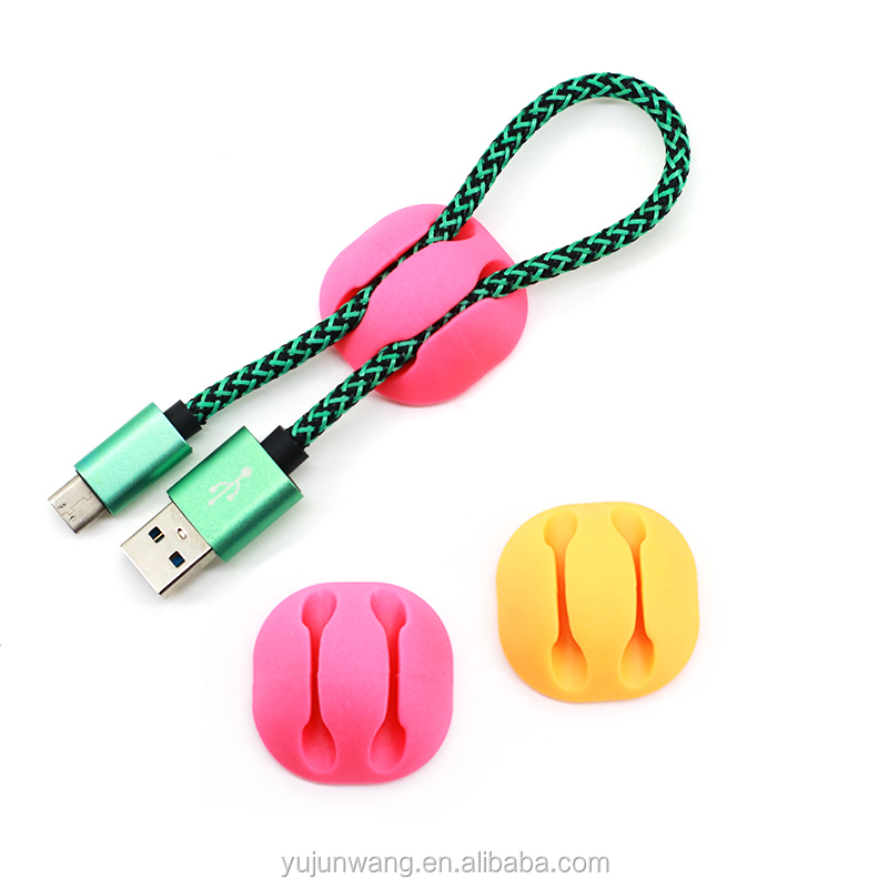 Карамельные цветные держатели USB для проводов и кабелей