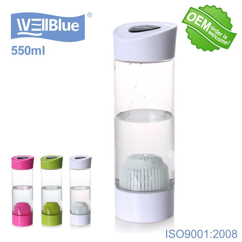 WELL BLUE Rich водородная Щелочная бутылка для воды 550 мл, пластиковая бутылка для воды, очиститель
