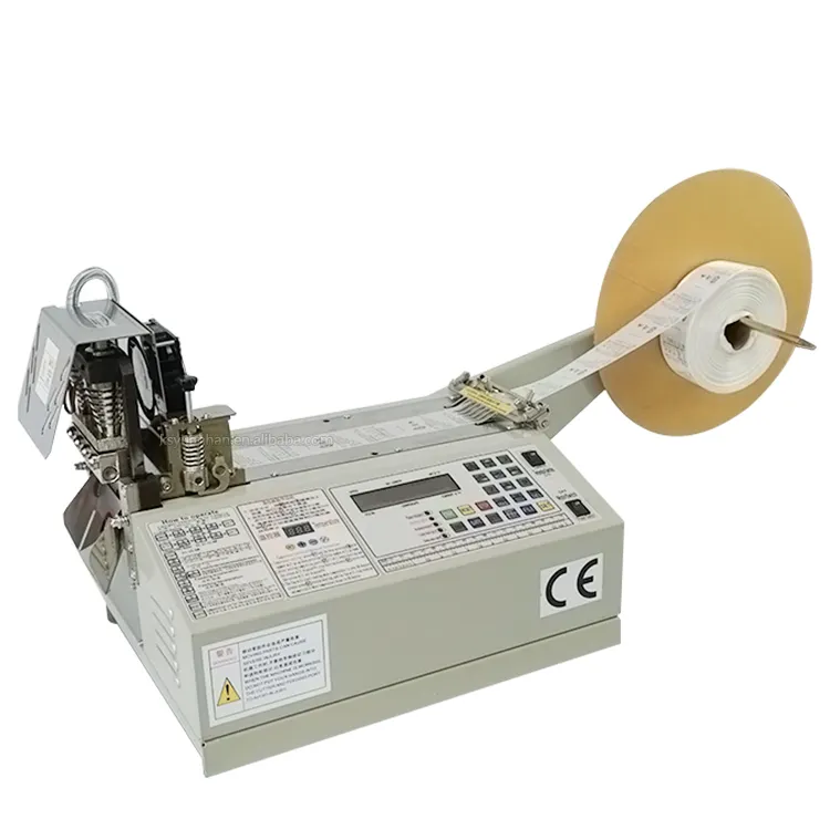 Automatic hot cold knife nylon webbing tape cutter cutting machine  Bag band Braided tape Ribbon Zipper Cutting Machine