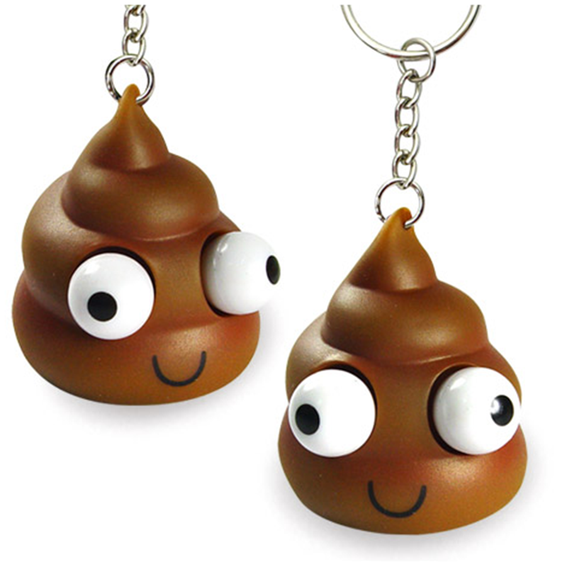 2020 hot sell squeeze plastic pvc soft poop keychain for promotion