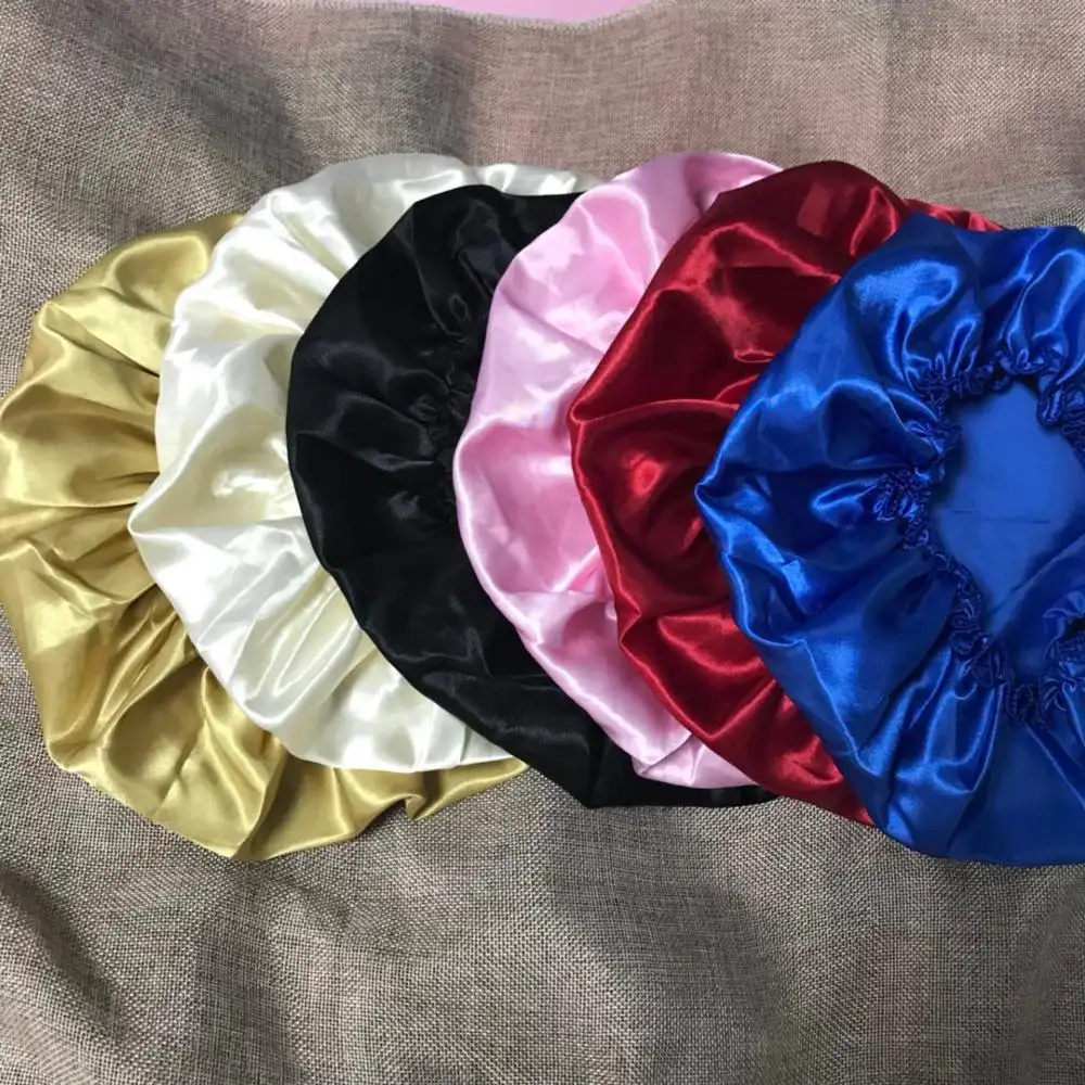 wholesale satin bonnet silk custom hair bonnet