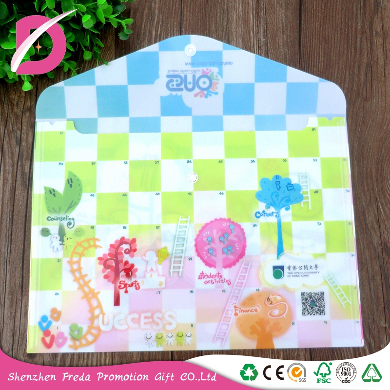 Custom Printing LOGO A4 A5 Polypropylene PP stationery file bag