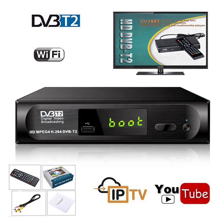 Новый железный ящик DVB-T2 1080P высокой четкости Цифровой MPEG4 приемник ТВ Тюнер iptv Приемник конвертер