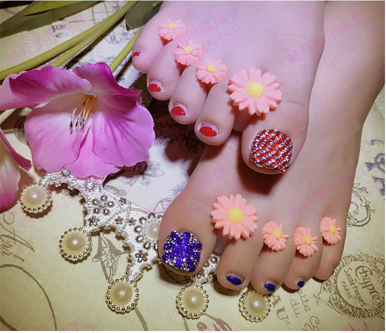 Amazon Hot Xia мужчины продают Силиконовые Toe Сепараторы 8-Piece распорки для дома и салона Pedicures-Valentine Gem Design