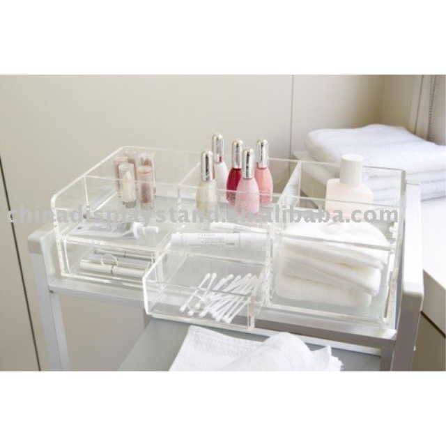 large acrylic cosmetic accessory organizer