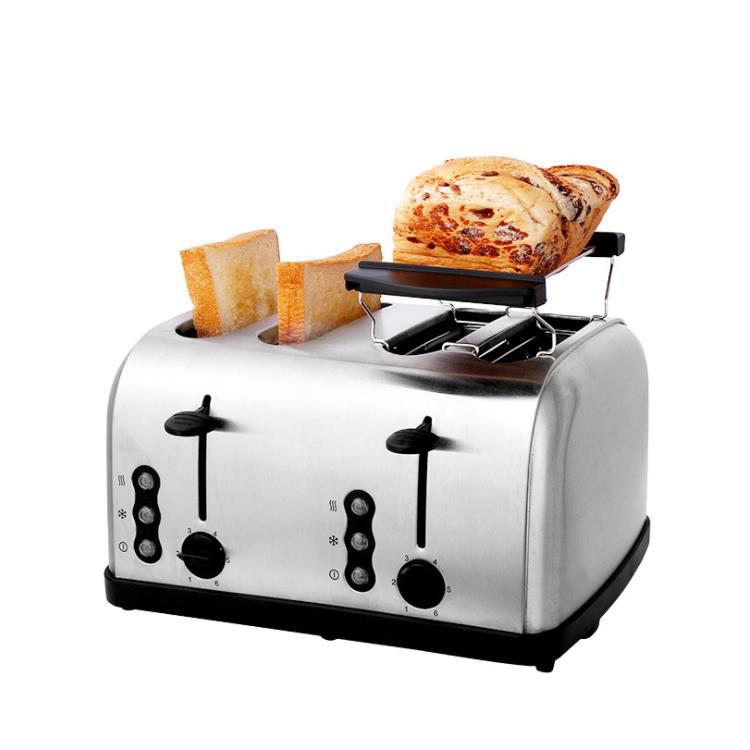 Best selling stainless steel flat 4 slice bread toaster grill