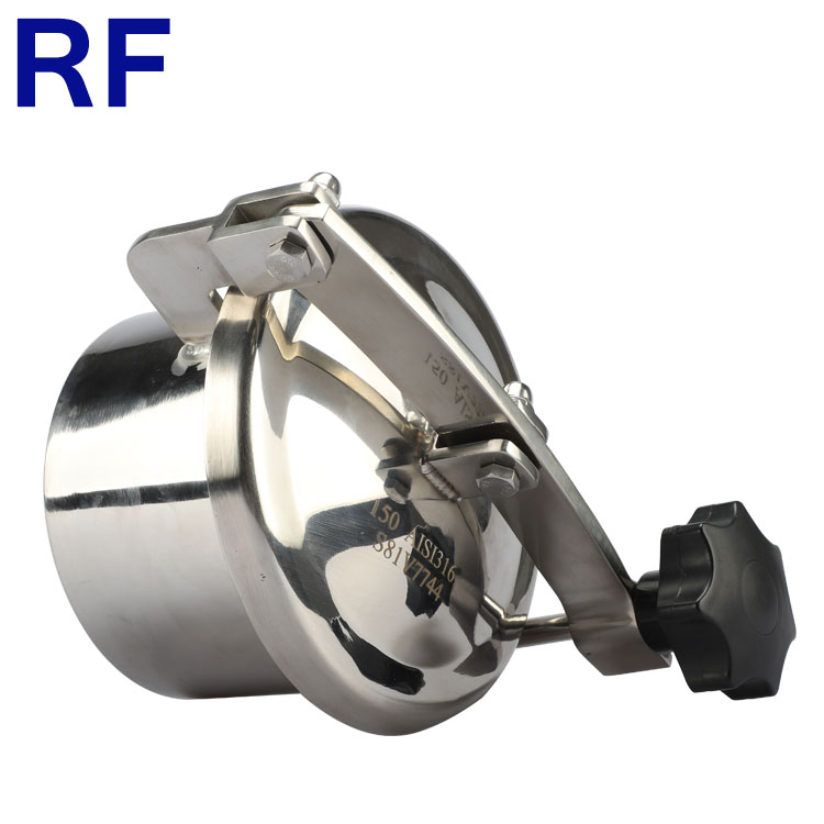 RF Sanitary Food Grade Stainless Steel 304 316L Round Tank Manhole Cover With Pressure