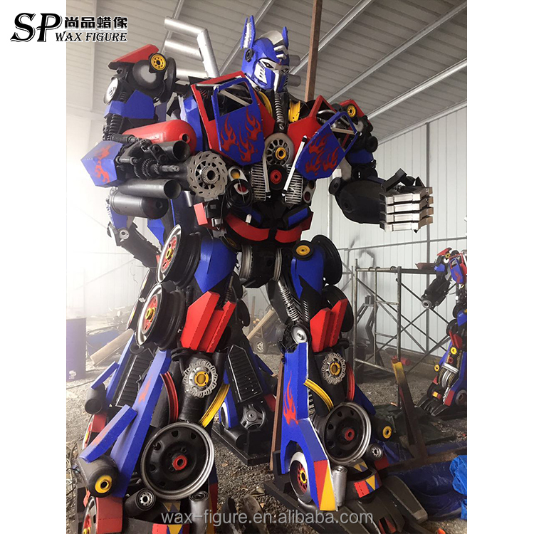Ручная работа, большой открытый Железный трансформатор optimus prime, скульптура робота в продаже
