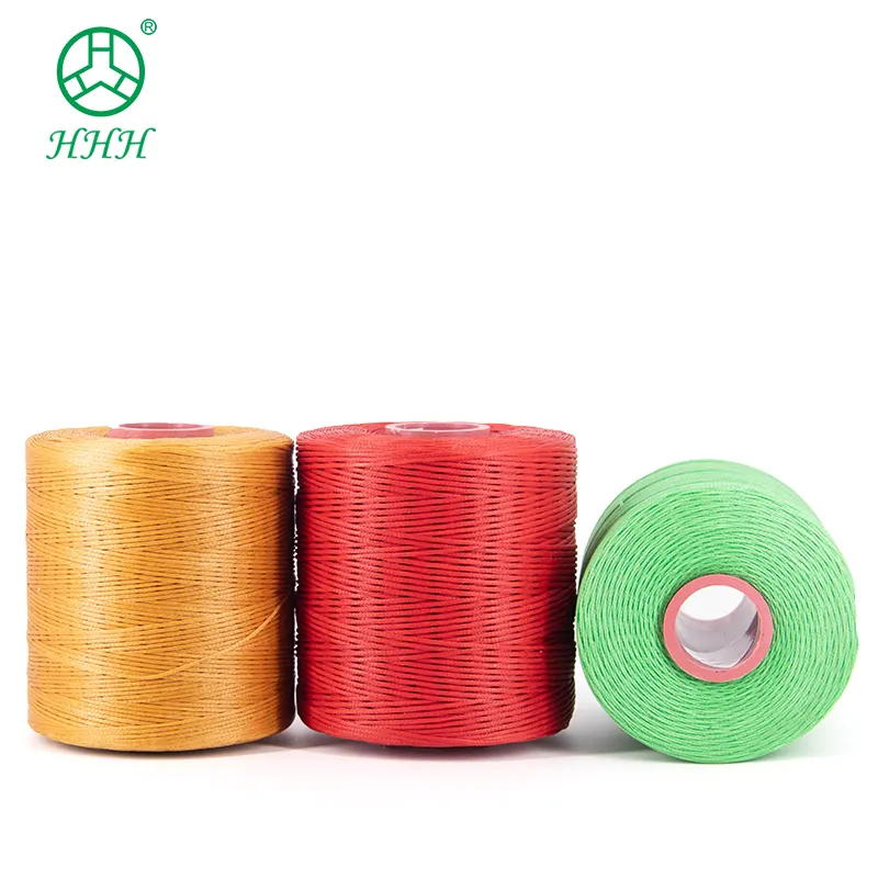 Waterproof 0.8mm 1mm 100% polyester Hand-sewn Flat Waxed Braided Cord Leather Waxing Sewing Waxed Thread