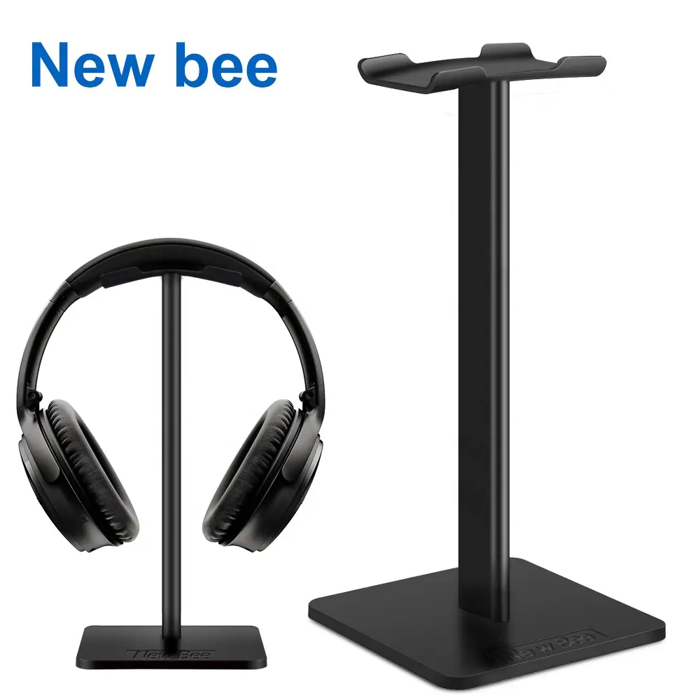 New Bee Modern Black Desktop Gaming Headphone Stand Plastic Stand for Headphones