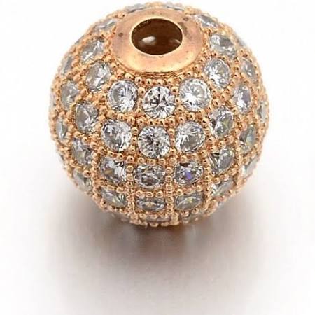Miss Jewelry 14 К золото CZ микро проложить бусины 10 мм