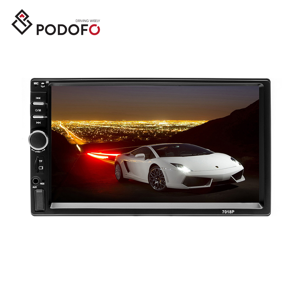 Podofo 7018B автомобильный стерео радио 7 "HD сенсорный экран BT телефонная связь USB SD FM Авторадио 2 Din Автомобильный MP5 плеер