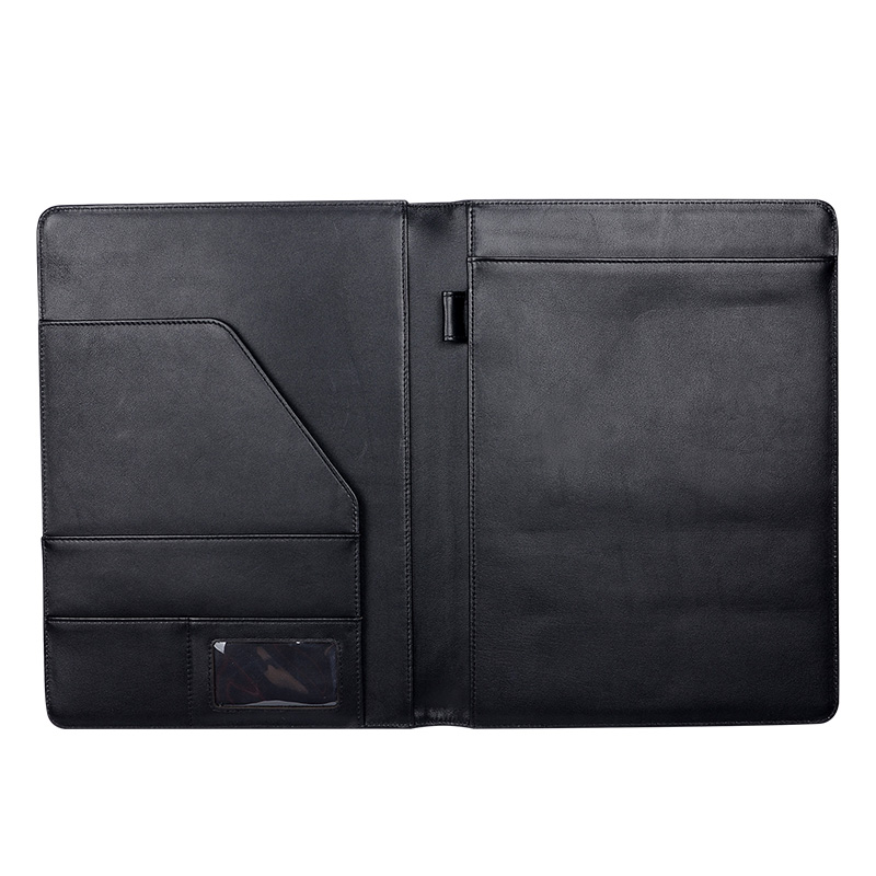 OEM A4 Размер Padfolio PU кожаный презентационный проспект черная кожа Органайзер документов папка для файлов