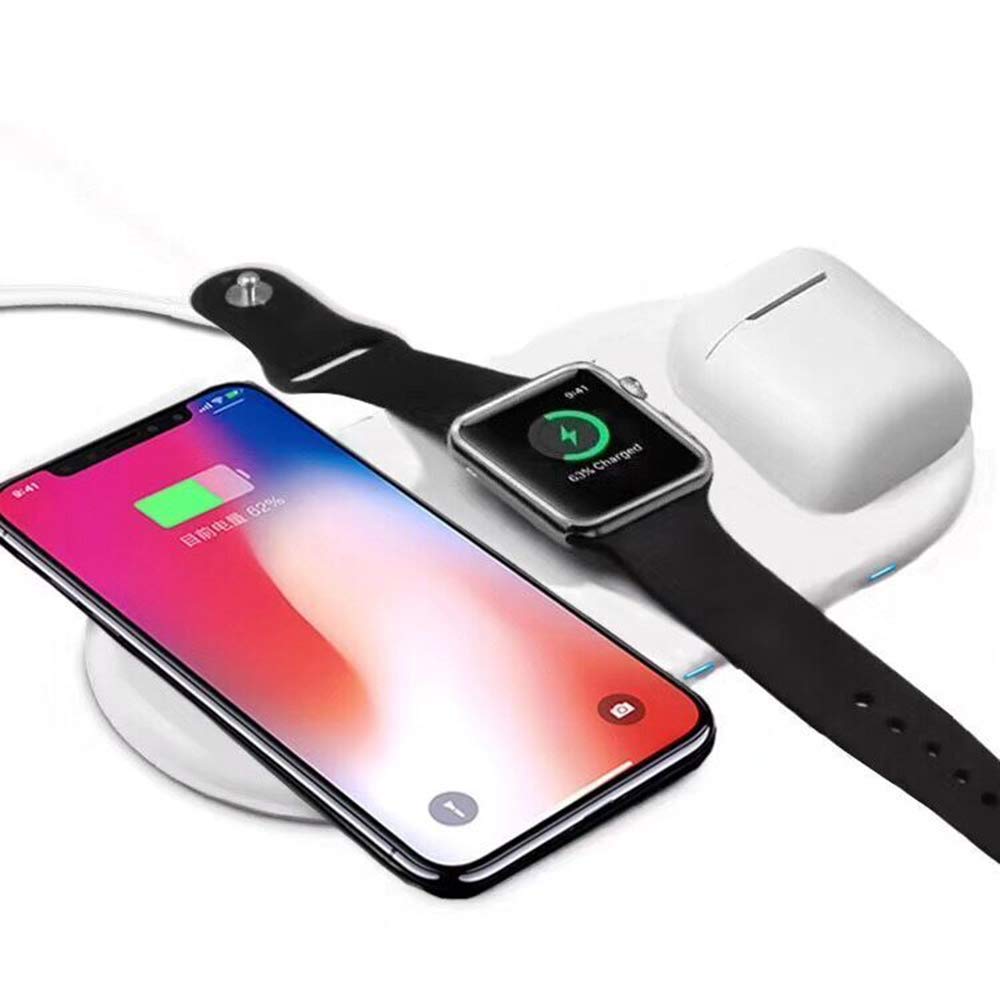 3 в 1 Быстрое беспроводное зарядное устройство Qi Pad для Airpower зарядки iPhone Apple watch Airpods