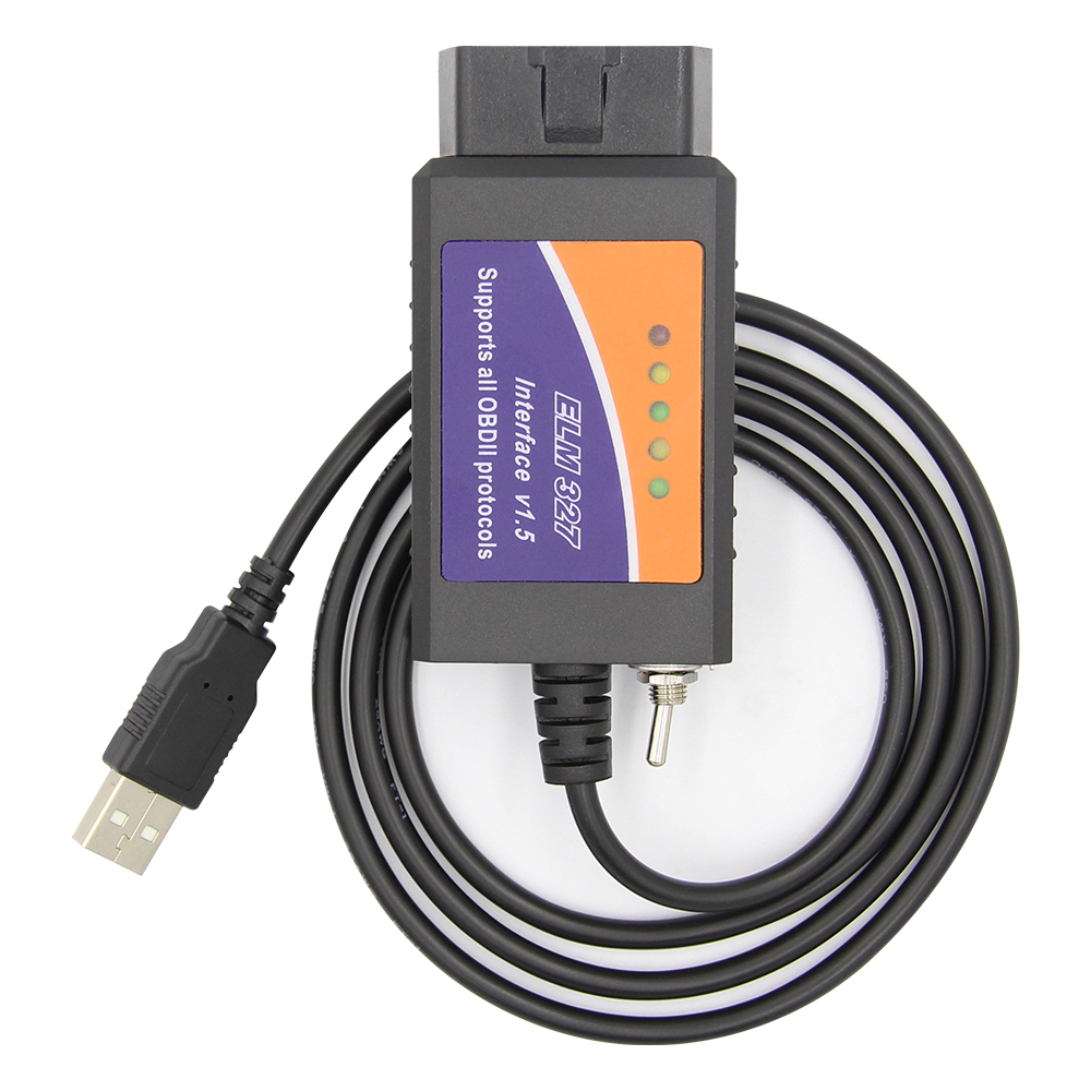 Прочный usb obd2 elm327 v1.5 Диагностический инструмент по низкой цене