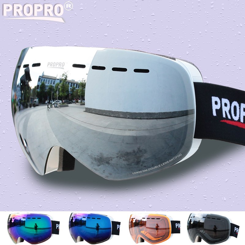 Propro Новый стиль супер широкий двойной объектив Анти туман снег Очки Лыжные Сноубординг Зимние виды спорта Motocycling