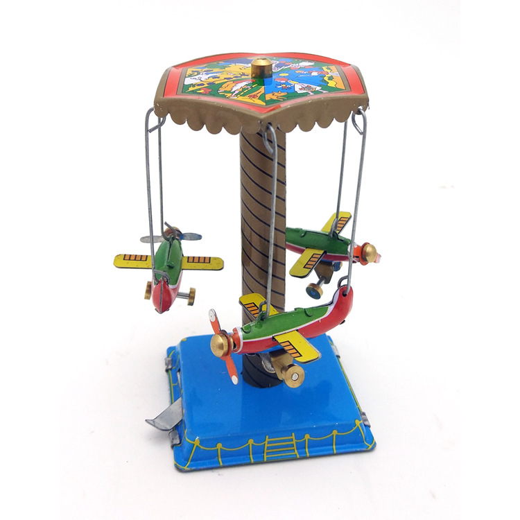 Винтажные жестяные игрушки, заводная жестяная игрушка, механический самолет, Экологически чистая игрушка