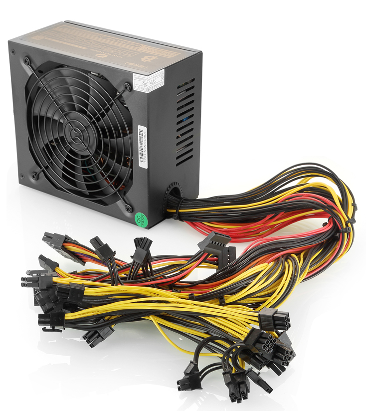 Блок питания 110 В, блок питания 1600 Вт для майнинга 80 Plus Gold с 6GPU для Eth Rig, Ethereum, для майнинга монет, 20 + 4 контактов> 1000 Вт, настольный сервер