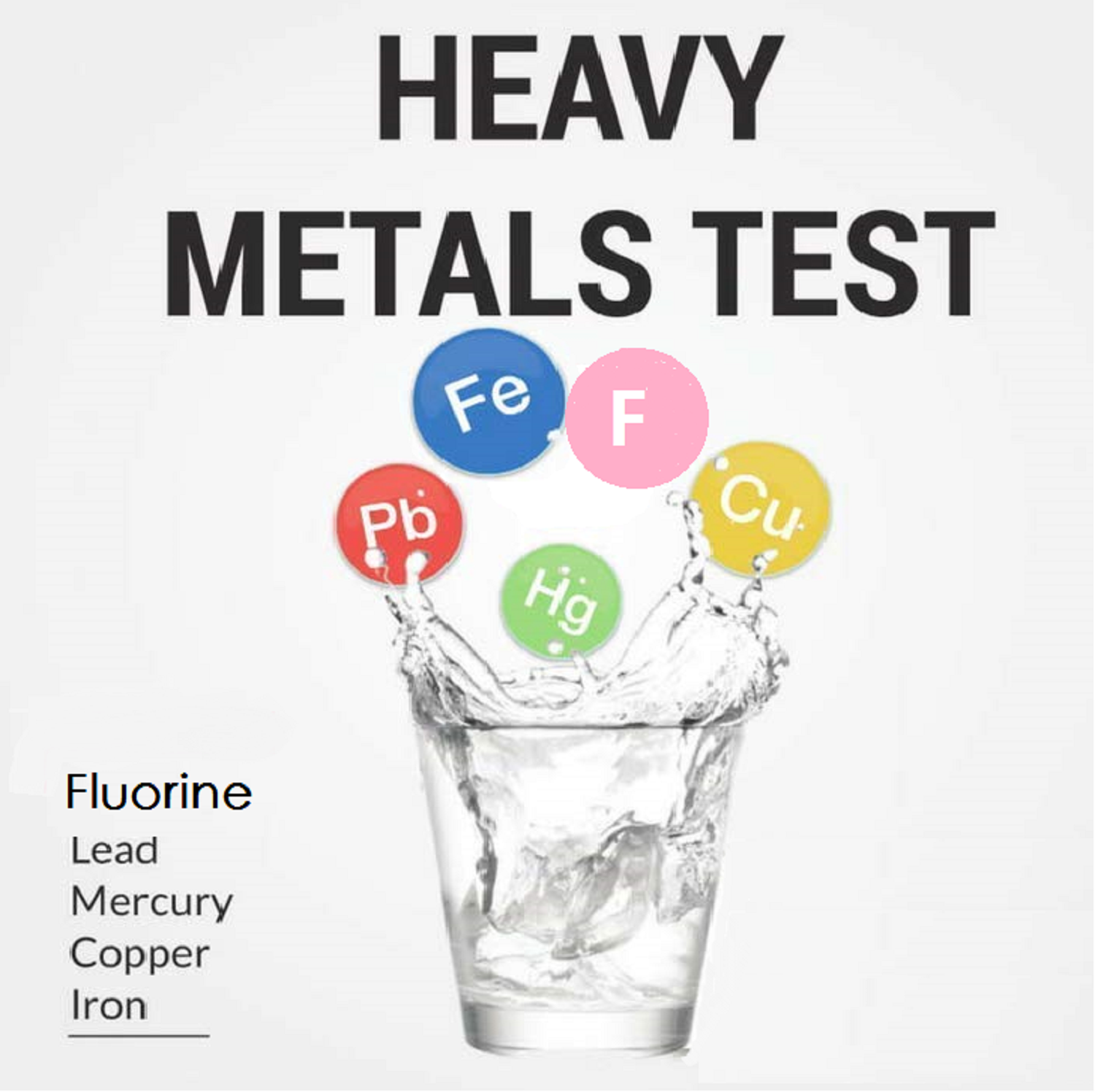 Lead Iron Copper Mercury and Fluorine - Heavy metals test kit in water Home Water Test Kit