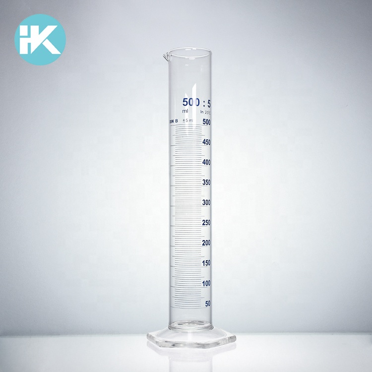 Huke scientificial 500 мл профессиональная Шестигранная основа стеклянный Градуированный Цилиндр pyrex