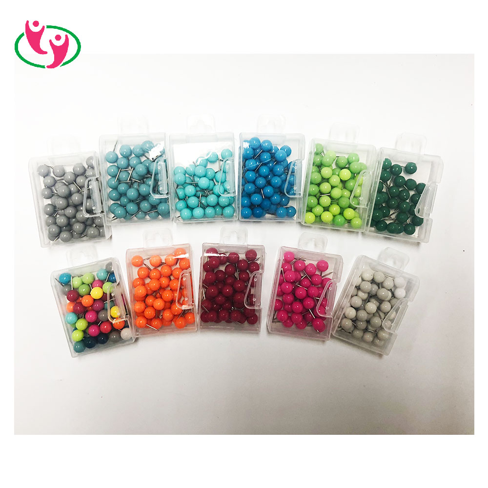 Wholesale Candy Color Round Shape Map Push Pin Sets for Office & School