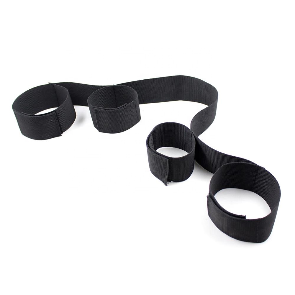 High Quality Fetish Nylon Handcuffs with Fur Bondage Sexy SM Handcuffs BDSM Bondage Restraint Adult Game Toys