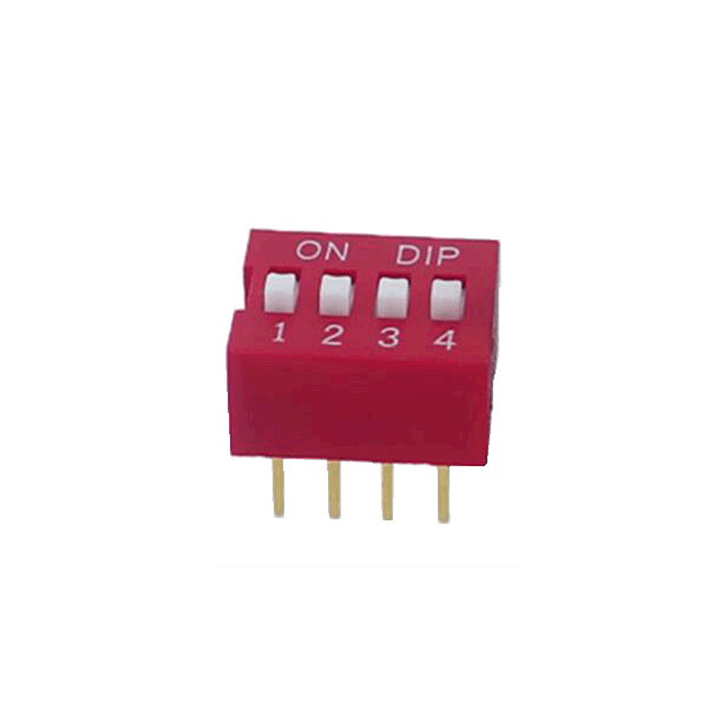 Тип слайда 8 pin dip switch техническое описание 4 полюса красный цвет 2,54 мм шаг
