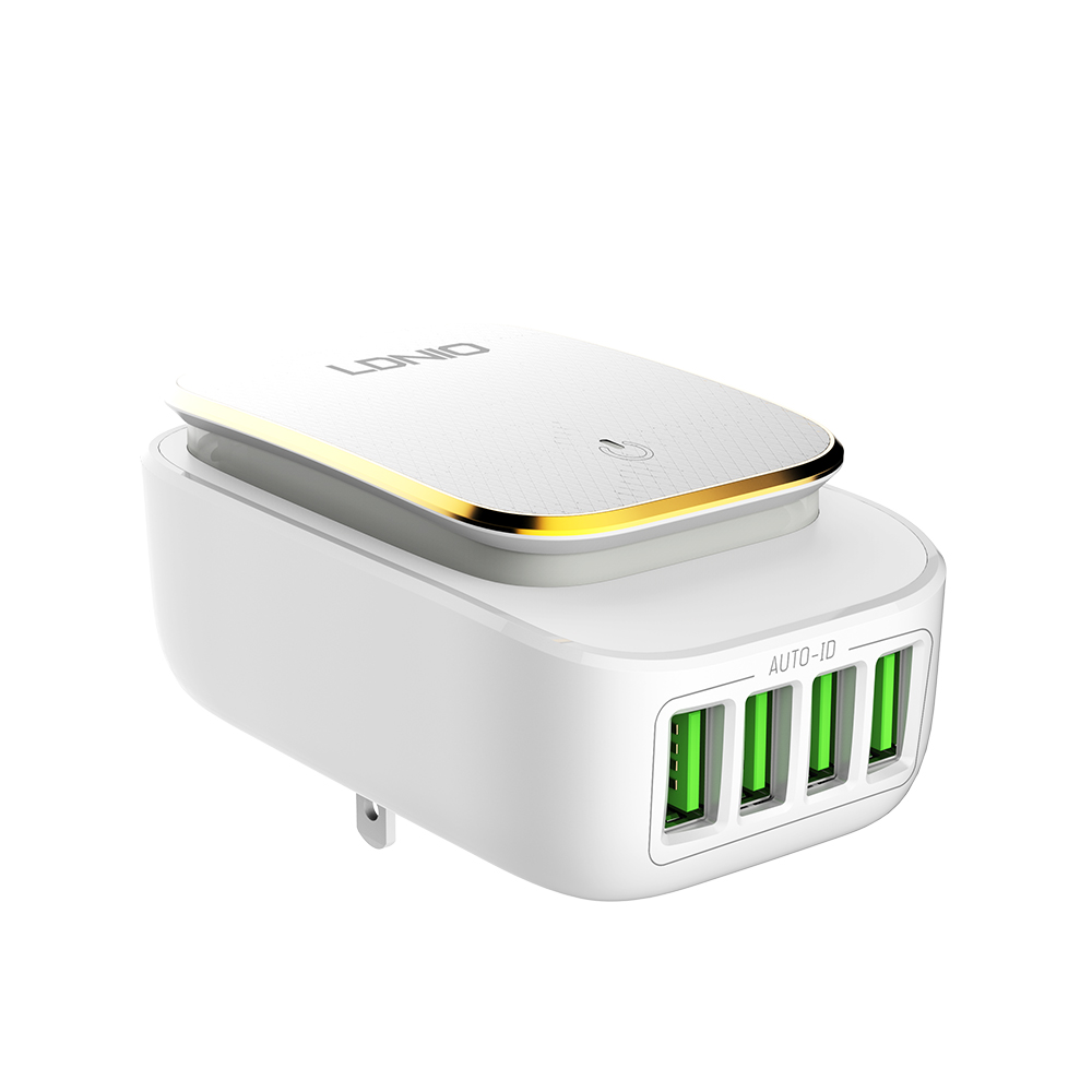 LDNIO A4405 оригинальный мобильный телефон 4-Port 22 Вт регулируемая светодиодная лампа USB зарядное устройство адаптер автоматической идентификации для переносных телефонов с сенсорным экраном дорожное Сетевое зарядное устройство для телефона