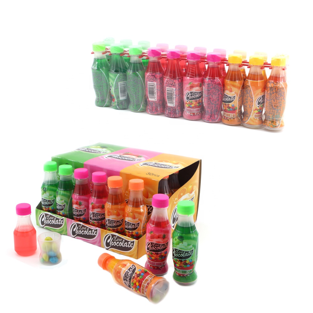 Bag Package 4g Colorful Sugar Coated Chocolate Bean and Fruity Jam Drink 2 in 1