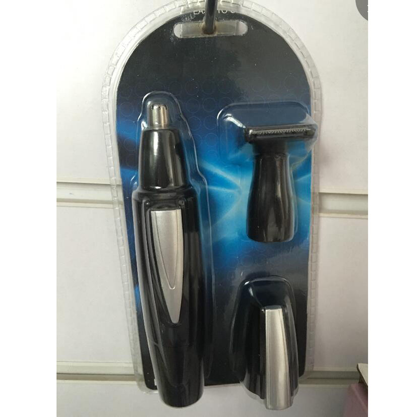 Black 2-in-1 Waterproof Electric Cordless Nose & Ear & Beard Hair Trimmer
