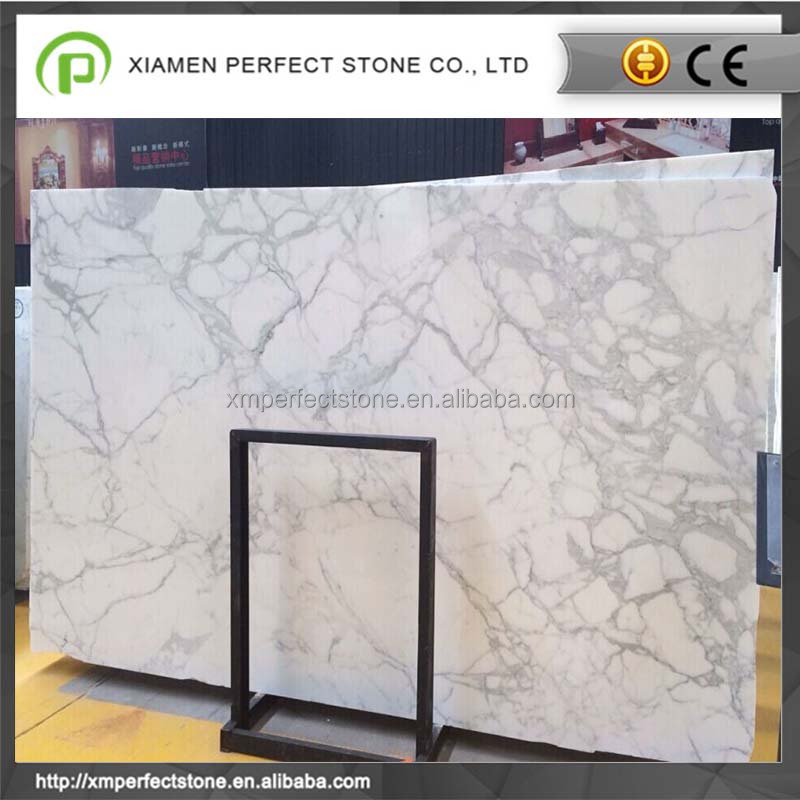 Calacatta white marble with gold veins slab with stocked prices