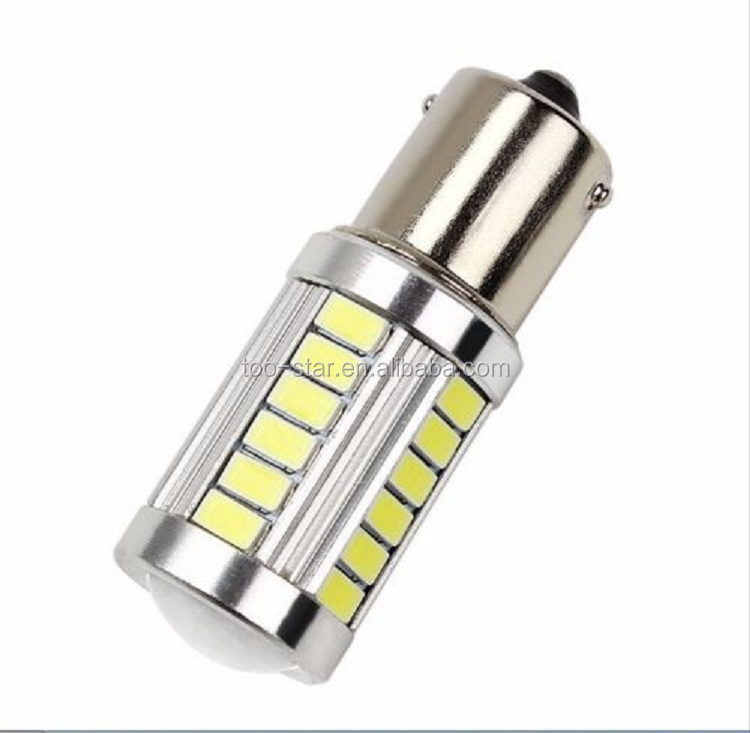 2X светодио дный днем ходовые огни янтарь лампы 33SMD 1156 BAU15S PY21W