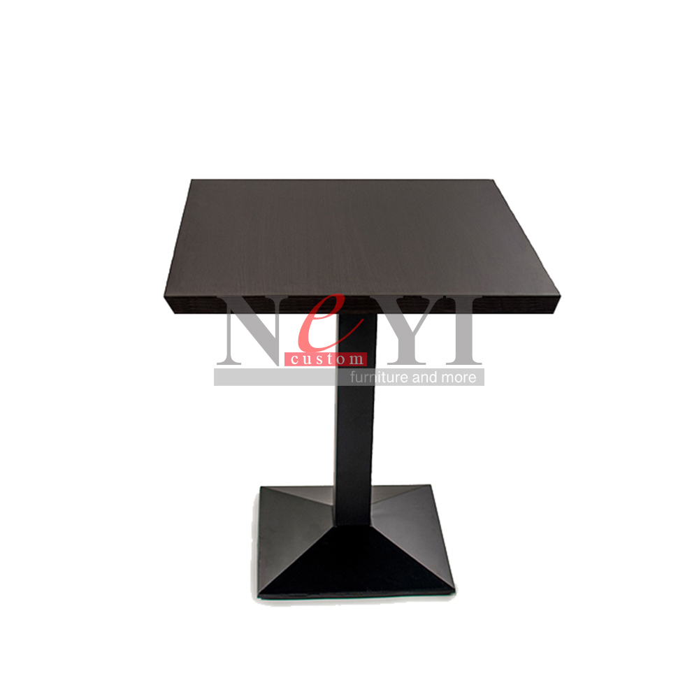 NEYI DT105 custom brown wood 2 4 seater square dining table for restaurant