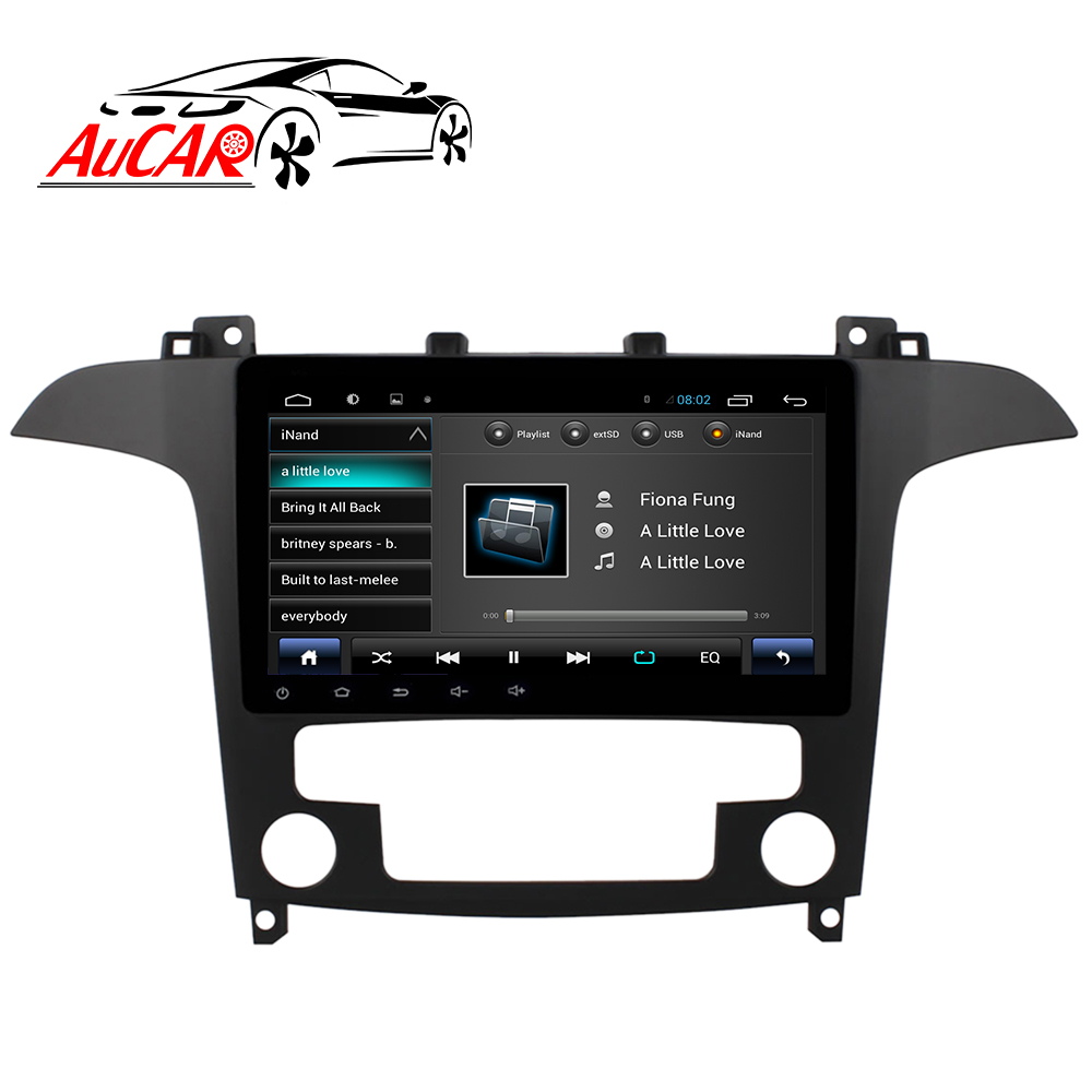 Автомобильный мультимедийный плеер AuCAR, 9 дюймов, Android 10, сенсорный экран, стерео, видео, аудио, головное устройство, автомобильное радио для Ford S-Max Galaxy 2006-2015