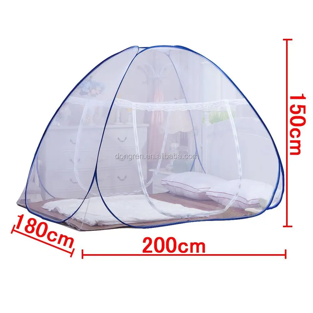 Pop Up Mosquito Net Bed Guard Tent Folding Attached Bottom 200*180*150 Moustiquaire Bed