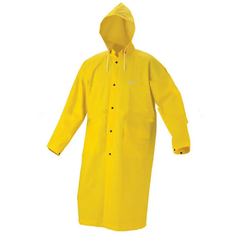 PVC long design raincoat with buttons