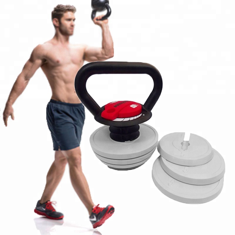 20 кг 9 Регулируемый Kettlebell тренажерный зал конкурс чугун Kettlebell таблички безопасный замок Регулируемый Вес обучение гантели