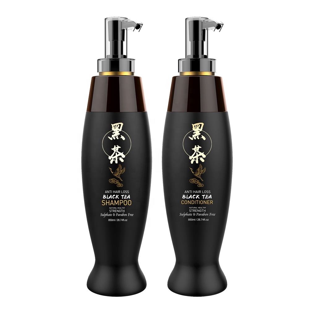 Organic Ingredients Natural Formula Black Tea Enzyme Hair Shampoo Anti-Hair Loss Sulfate-Free