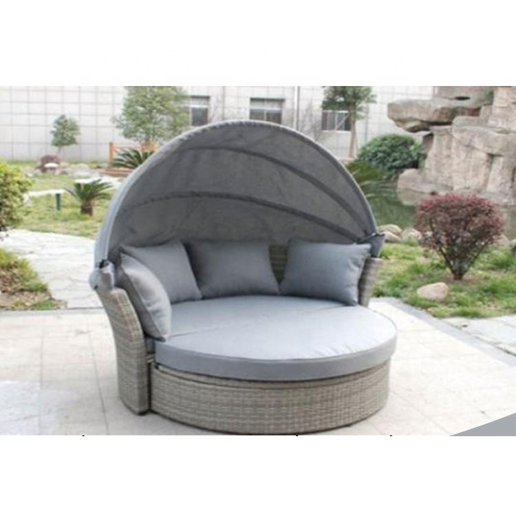 Китай производитель открытый сад круглый навес ротанга daybed