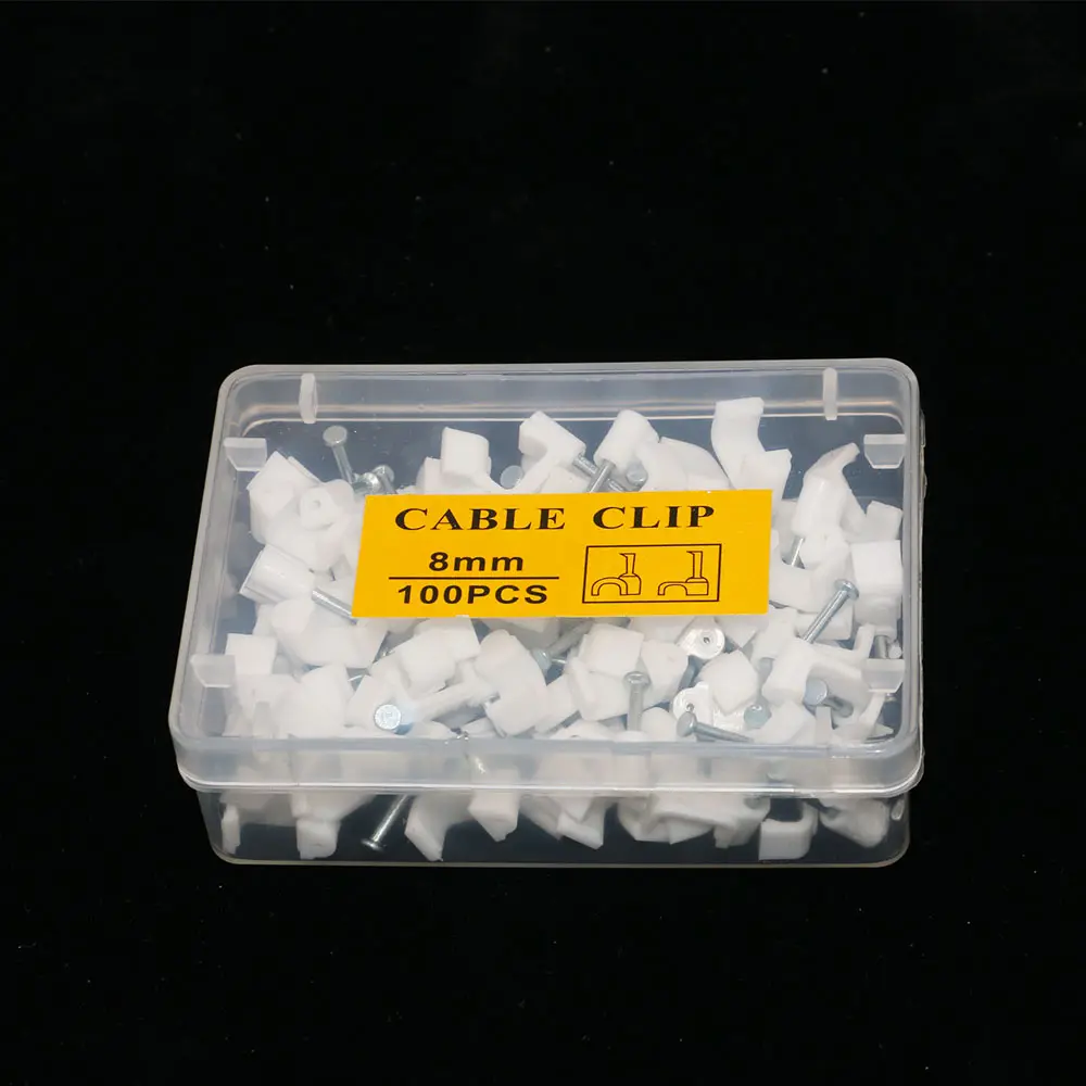 Wholesale White Electric Wire Cable Clips With Steel Nail