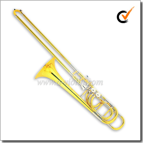 Bb/F/G/D/Eb золотой лак латунный инструмент Тромбон с мягкой сумкой (TB9203G)