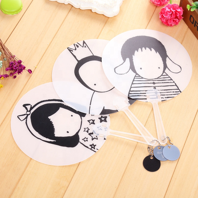 Promotional custom printing plastic pvc hand fan