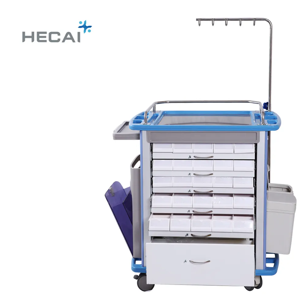 LS-850M Cheap price ABS plastic hospital medical emergency trolley