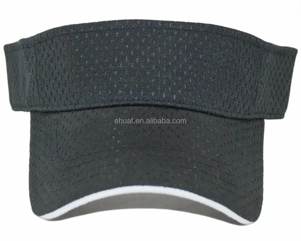 Breathable athletic air mesh sandwich bill sun cap visor