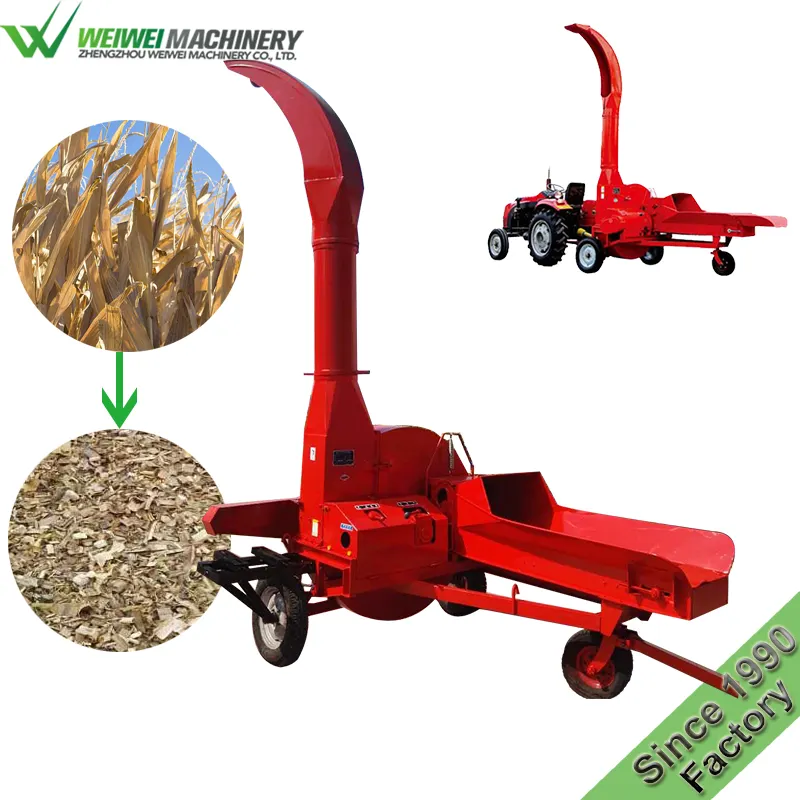Agricultural Crusher Weiwei Feed Making Movable Agricultural Chaff Cutter Dairy Farm Motor Operated Electric Sale Cutter/straw Crusher