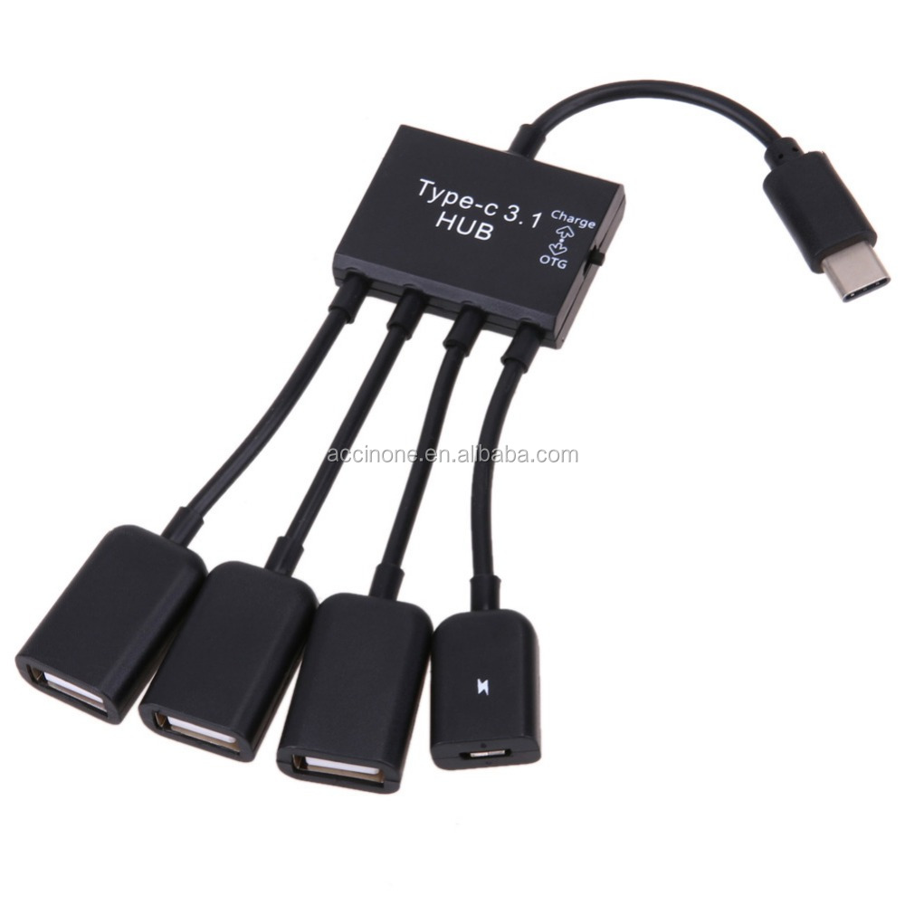 OTG 4 порта Type-C USB зарядный концентратор кабель Spliter адаптер 4 в 1 USB 3,1 концентратор для Sam-sung/Huawei/HTC/Macbook