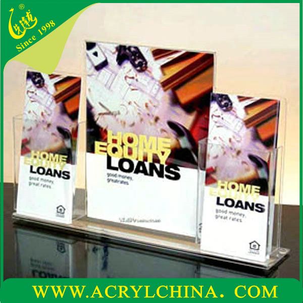 2015 Acrylic Brochure Holder Desk Stationery Holder Manufacture