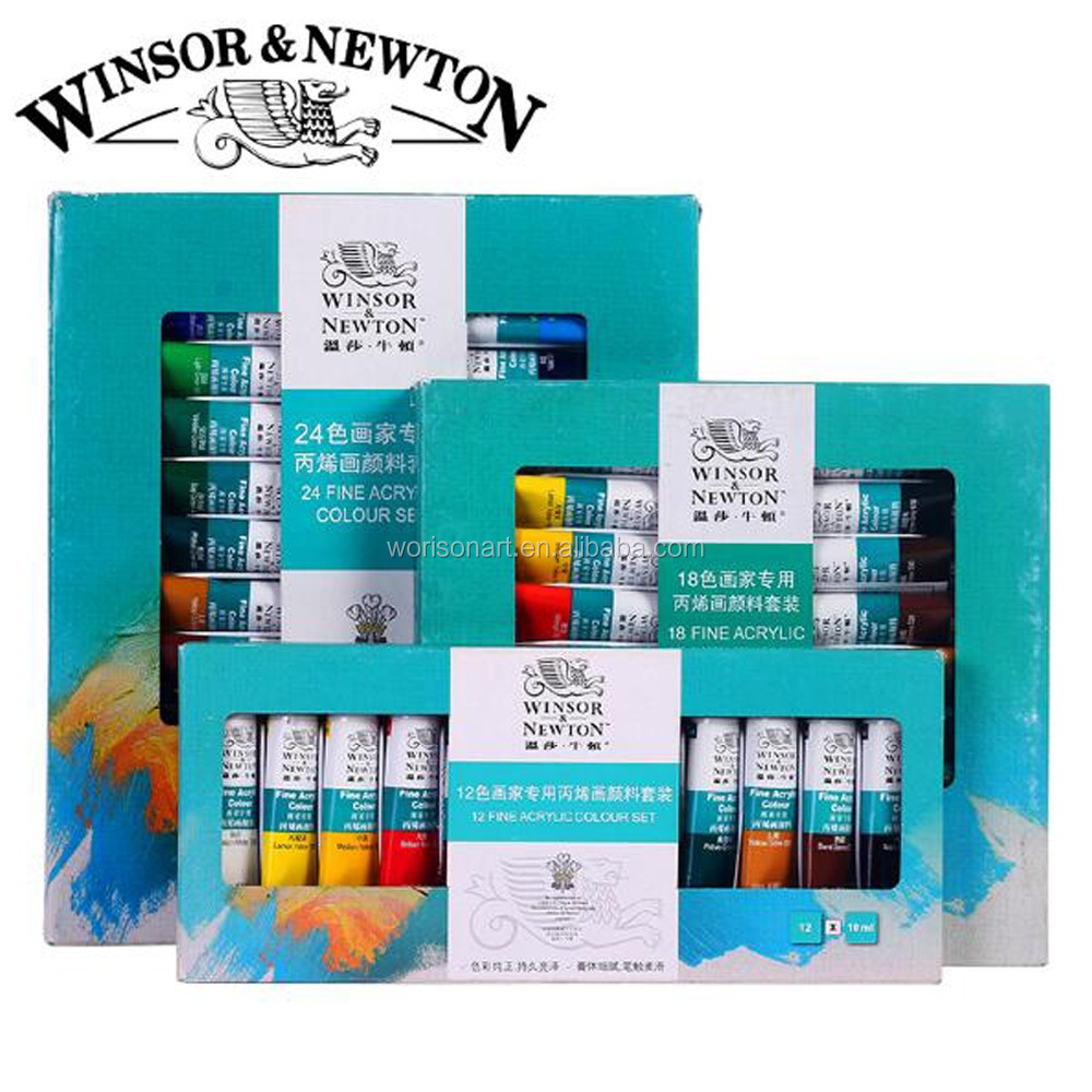 Winsor & Newton Профессиональный акриловых красок комплект 12/18/24/36 цветов по 10 мл рисунок красящий пигмент набор акриловых красок комплект 12