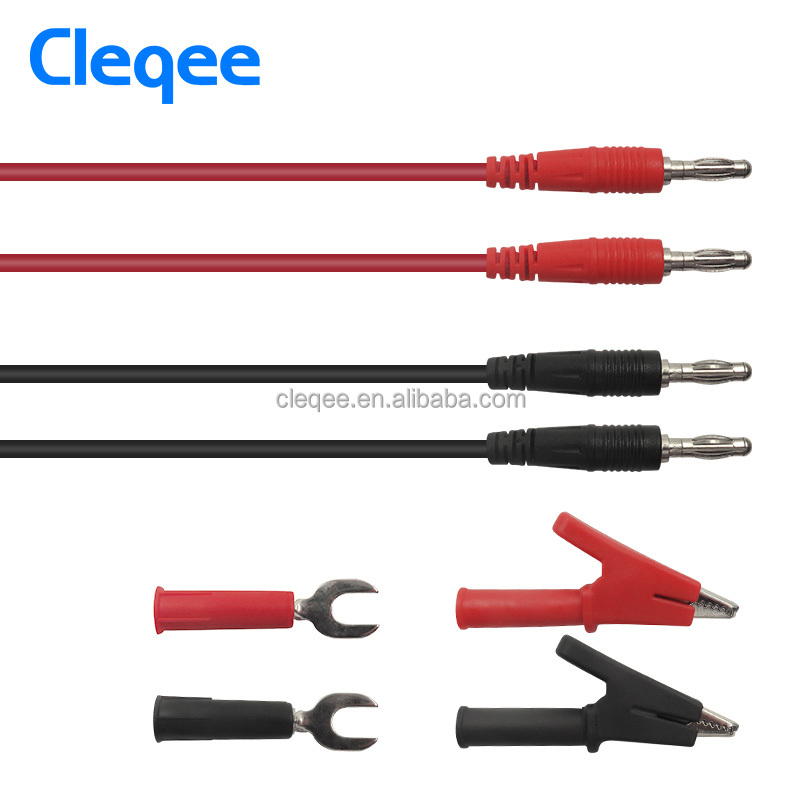 Cleqee P1041B 6-в-1 м 1 м 4 мм банан для Banana Plug тесты привести наборы Крокодил Зажимы до мм 6 мм u-типа Plug регулируется питание