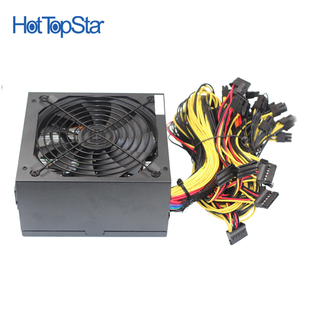 Блок питания 90 + Gold sever 1600 Вт для майнинга биткоинов, эфириума, карты RX 470 RX480 6GPU для майнинга биткоинов